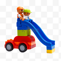 开发儿童益智类乐高玩具塑料滑梯