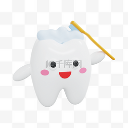 ps牙齿图片_3DC4D立体刷牙牙齿