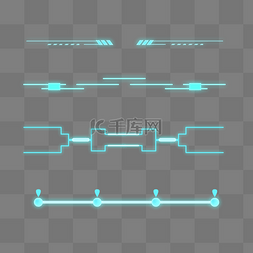 霓虹线条图片_蓝色科技风发光装饰线条分隔线