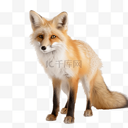 带围巾的狐狸图片_一只狐狸免抠摄影