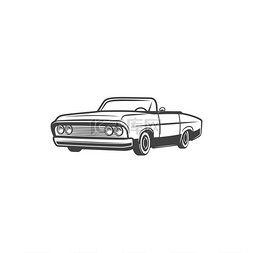 敞篷跑车png图片_复古汽车的标志经典的老式1960年