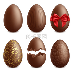 复活节庆祝图片_逼真的巧克力蛋，复活节假期甜点