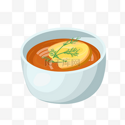 法国卡通插画营养浓郁洋葱汤