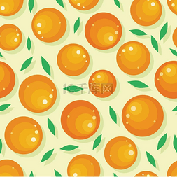 橙叶图片_橙色水果无缝图案橙色水果无缝图
