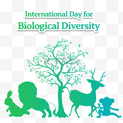 生物动物剪影图片_保护环境渐变剪影植物生物动物世