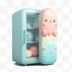 可爱立体模型冰箱