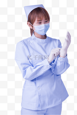 护士健康医疗医护人员戴手套