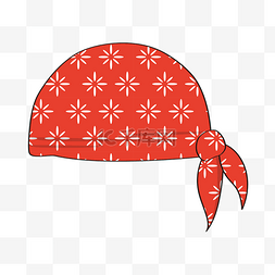 红色花纹头巾卡通头巾剪贴画