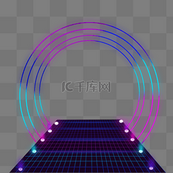 炫酷霓虹灯光隧道高科技未来场景