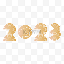金色渐变兔年2023跨年日历标题