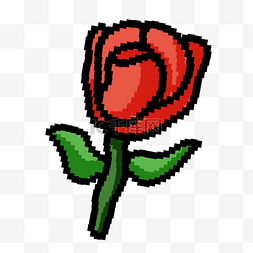 像素艺术游戏用品红色玫瑰