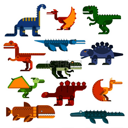 雷龙图片_五颜六色的卡通恐龙，带有翼手龙