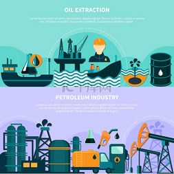 海上石油生产横幅石油行业横向横