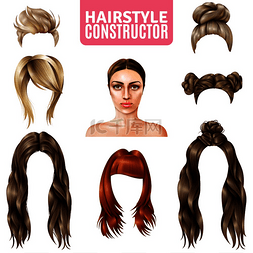 构造图片_女性构造者的发型，包括模特、长