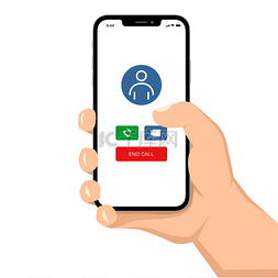 ui平面图标图片_手持智能手机的野蛮人手持视频呼