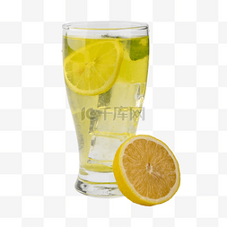 柠檬水玻璃杯水果柠檬