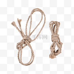 棕色绳子图片_打结缠绕的安全长绳