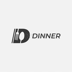 盘子图片_晚餐标志。 用勺子和叉子做的盘