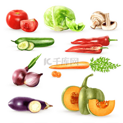 蔬菜装饰图标系列蔬菜装饰图标集