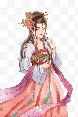 汉服美女图片_中国风汉服美女粉色少女