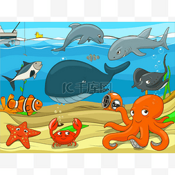 whale图片_Educational game for children underwater life