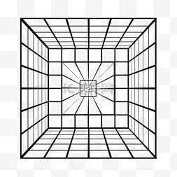科幻黑色几何图片_黑色透视网格