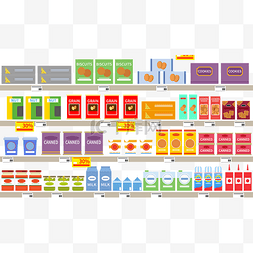 商场矢量图片_矢量扁平超市