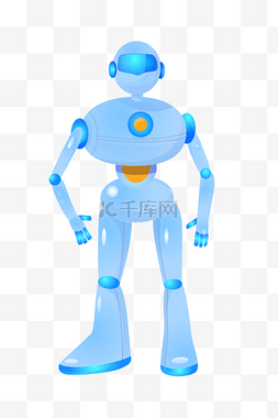 现代智能机器人图片_浅蓝色智能机器人