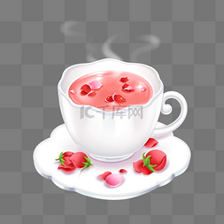 茶杯俯拍图片_热水热饮玫瑰花茶精致欧式瓷器茶