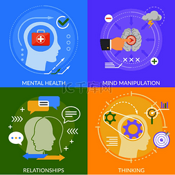 医学思考的素材图片_心理概念平面设计与思维操纵、关