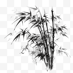 卡通手绘中国风水墨竹子