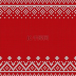 圣诞横幅图片_刺绣图案矢量红白刺绣装饰缝线装