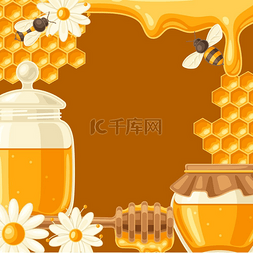 蜂蜜物品的背景商业食品和农业的