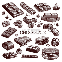 巧克力素描雕刻黑巧克力棒松露糖