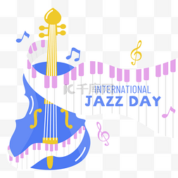 小提琴卡通国际爵士乐日