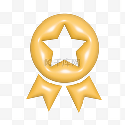 奖杯图标素材图片_3DC4D立体荣誉勋章图标
