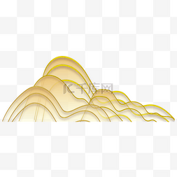 金色立体浮雕山峰