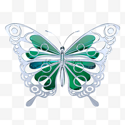 蝴蝶图片_流行抽象3D立体绿色镭射酸性风琉