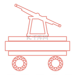 霓虹灯手车红色矢量插图图像平面