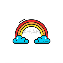 天气预报云图片_云彩轮廓图标中的天气预报彩虹，