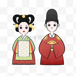 韩国传统文化古代新婚夫妇