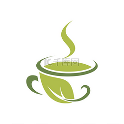 茶图片_一杯绿热气腾腾的茶隔离饮料的药
