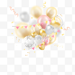 吊旗图片_庆祝生日派对装饰气球和吊旗