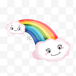 可爱表情贴图图片_卡通彩虹表情包云彩云朵