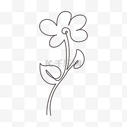 简单线条小花抽象线条画花卉