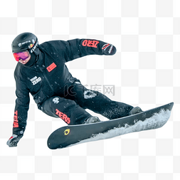 滑雪图片_单人滑雪冬季人物