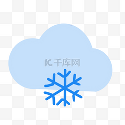 云朵和雪花可爱天气图标