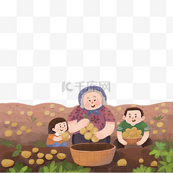 帮助老人图片_五一劳动节劳动之帮奶奶收土豆