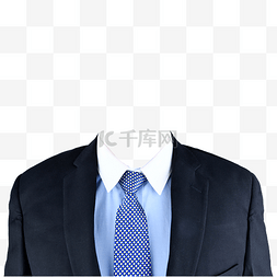 男装半袖图片_黑西装正装蓝衬衫摄影图