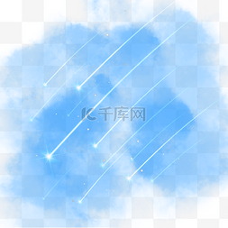 蓝色线条流星图片_蓝色主题星光轨迹夜空中的流星